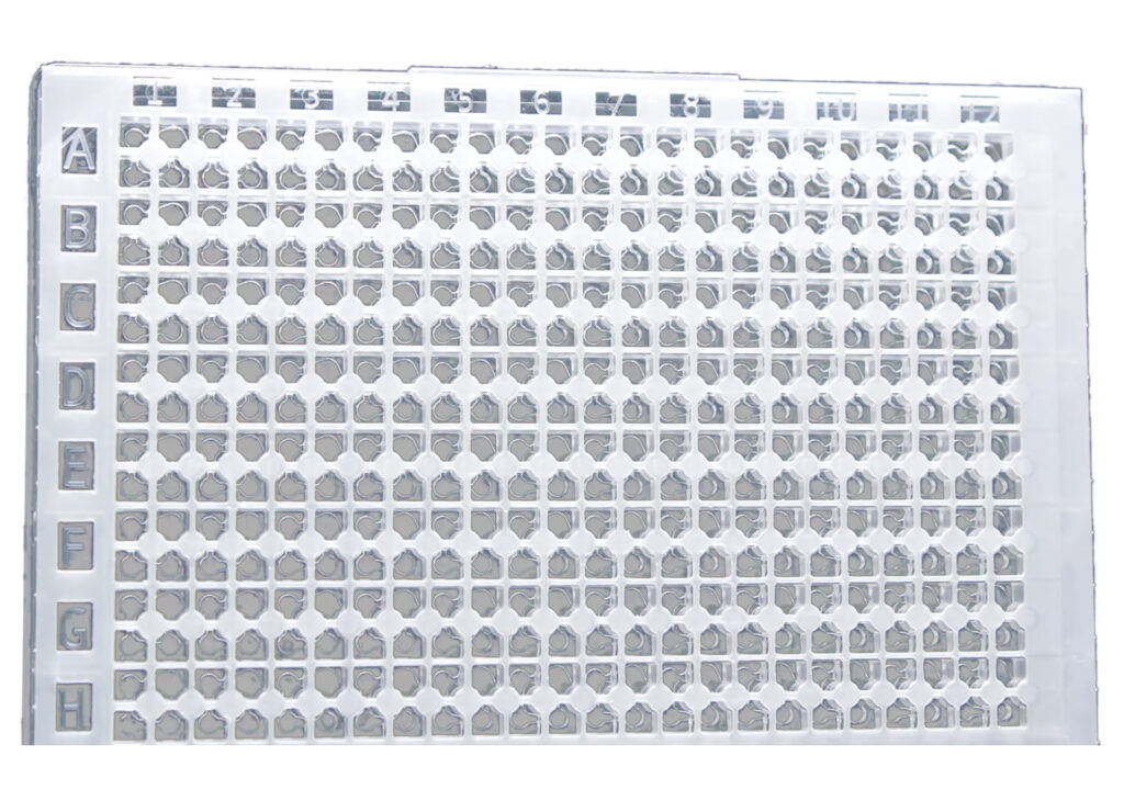 Customised multi well plate in 384 well plate format